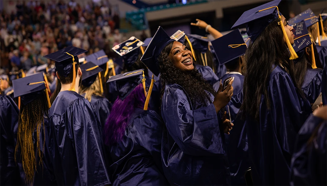 A group of students during graduation ceremony