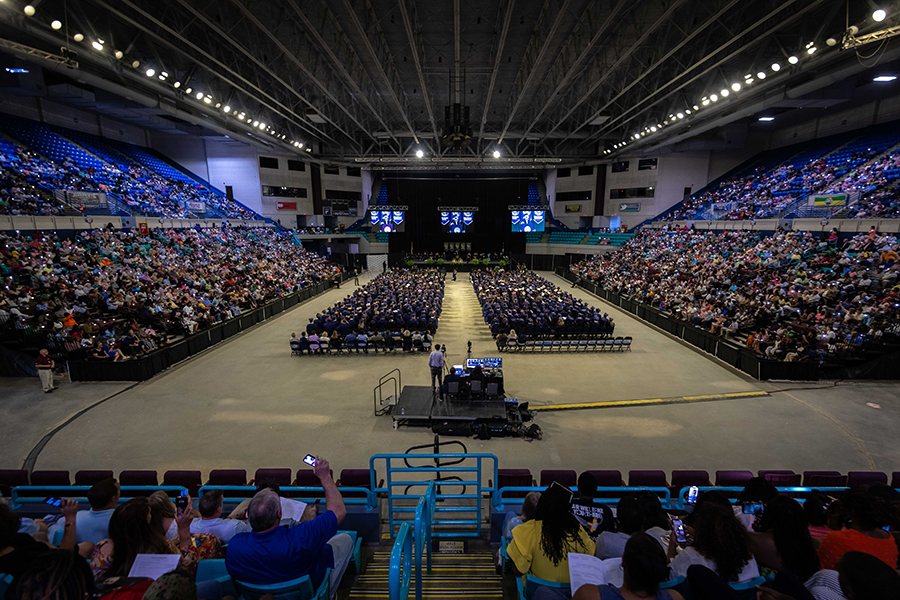 an image of the civic center filled with people during the FDTC 2025 Commencement Ceremony