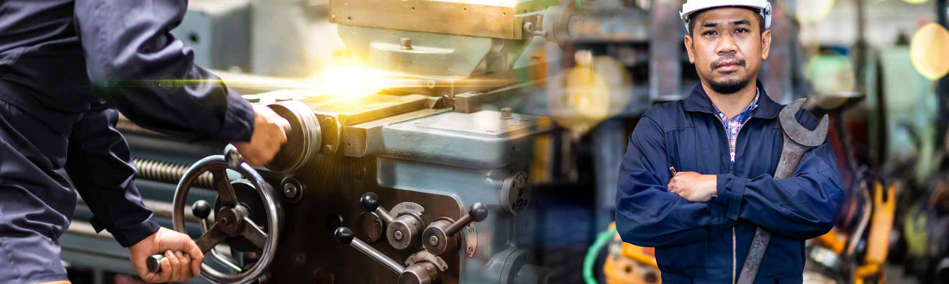 An image a well trained employee in an industrial setting
